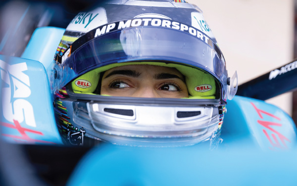 Driver salutes at F4 UAE race during F1 Grand Prix